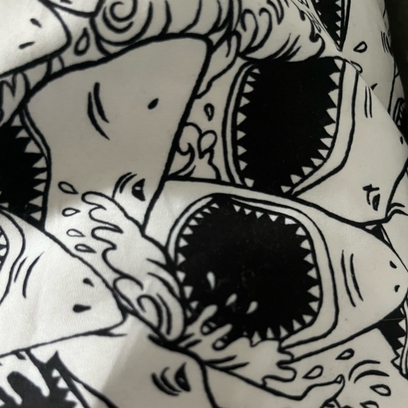 Cool shark print mens bathing suit trunks - Picture 2 of 4